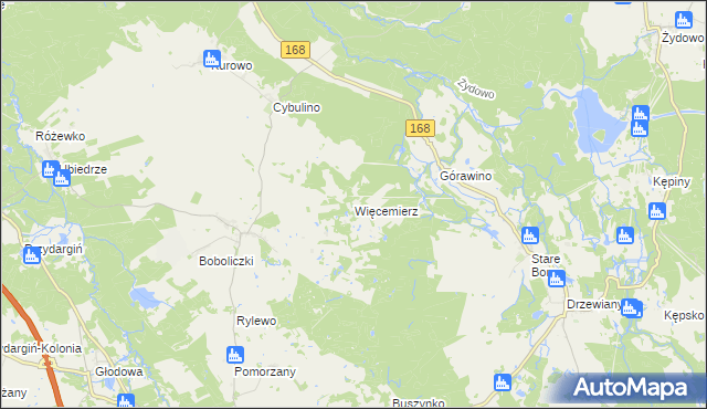 mapa Więcemierz, Więcemierz na mapie Targeo