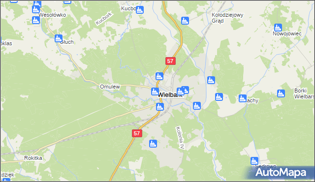 mapa Wielbark powiat szczycieński, Wielbark powiat szczycieński na mapie Targeo