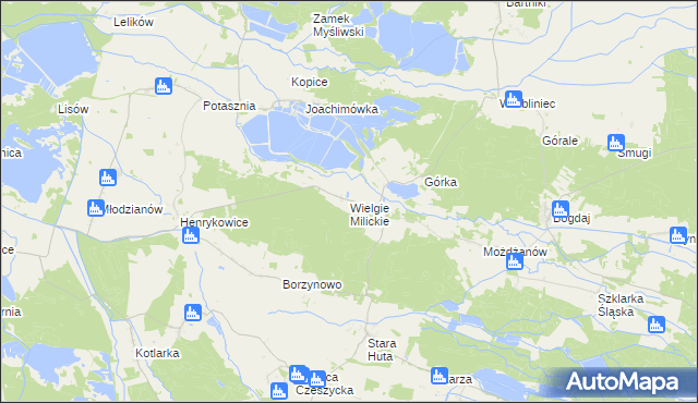 mapa Wielgie Milickie, Wielgie Milickie na mapie Targeo