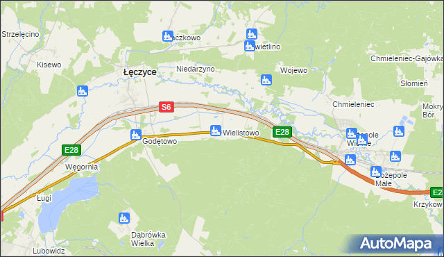 mapa Wielistowo, Wielistowo na mapie Targeo