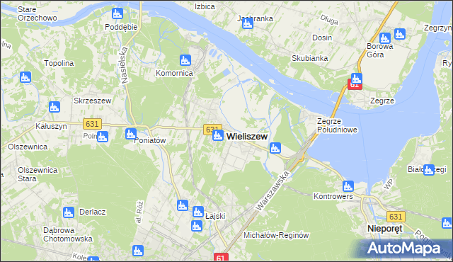 mapa Wieliszew, Wieliszew na mapie Targeo
