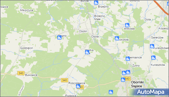 mapa Wielka Lipa, Wielka Lipa na mapie Targeo