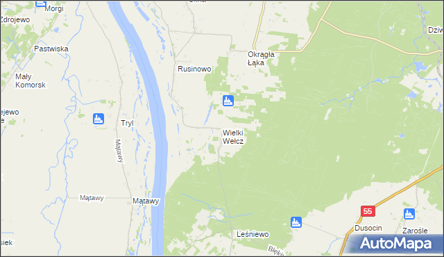 mapa Wielki Wełcz, Wielki Wełcz na mapie Targeo