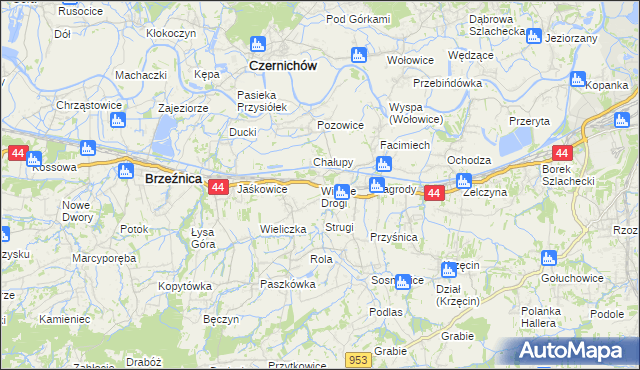 mapa Wielkie Drogi, Wielkie Drogi na mapie Targeo