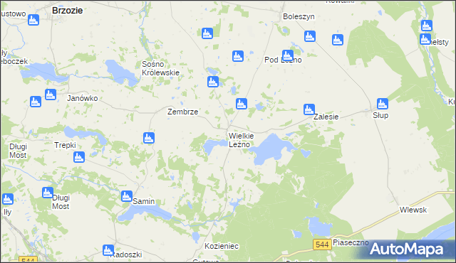 mapa Wielkie Leźno, Wielkie Leźno na mapie Targeo