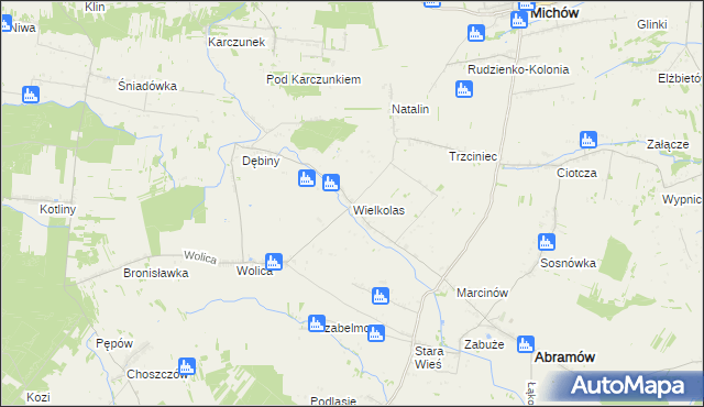 mapa Wielkolas, Wielkolas na mapie Targeo