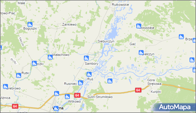 mapa Wierciszewo gmina Wizna, Wierciszewo gmina Wizna na mapie Targeo