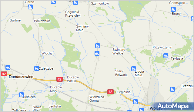 mapa Wierzbica Dolna gmina Wołczyn, Wierzbica Dolna gmina Wołczyn na mapie Targeo