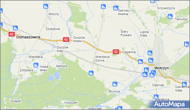 mapa Wierzbica Górna, Wierzbica Górna na mapie Targeo