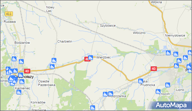 mapa Wierzbiec, Wierzbiec na mapie Targeo