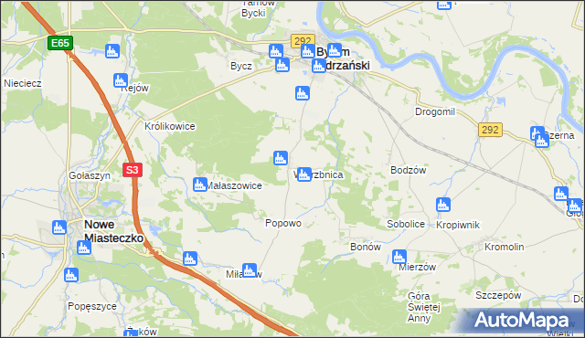 mapa Wierzbnica gmina Bytom Odrzański, Wierzbnica gmina Bytom Odrzański na mapie Targeo