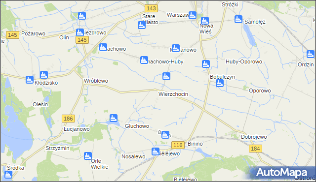 mapa Wierzchocin, Wierzchocin na mapie Targeo
