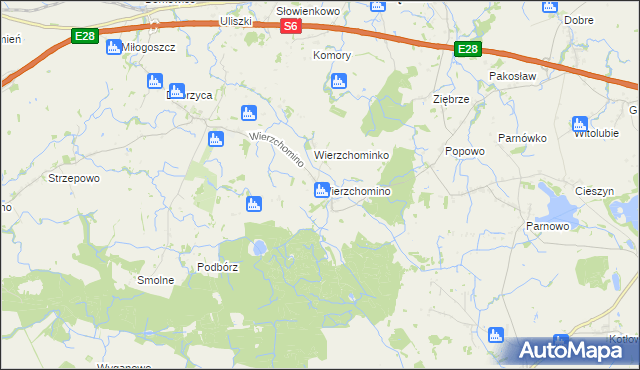 mapa Wierzchomino, Wierzchomino na mapie Targeo