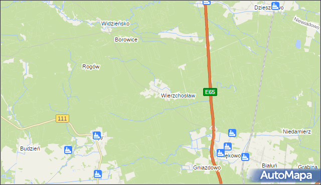 mapa Wierzchosław, Wierzchosław na mapie Targeo