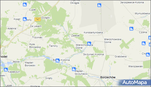 mapa Wierzchowiska Dolne, Wierzchowiska Dolne na mapie Targeo