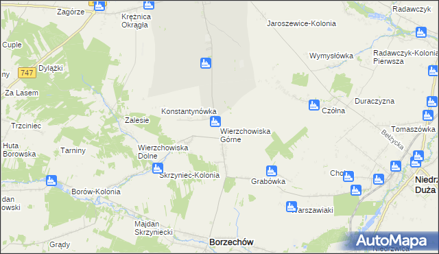 mapa Wierzchowiska Górne, Wierzchowiska Górne na mapie Targeo