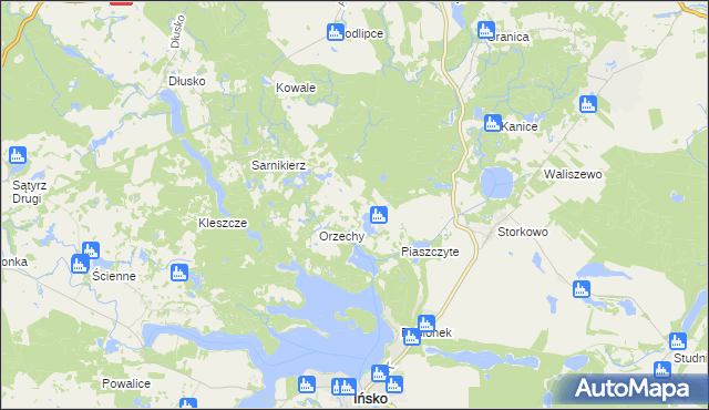 mapa Wierzchucice gmina Ińsko, Wierzchucice gmina Ińsko na mapie Targeo