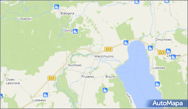 mapa Wierzchucino, Wierzchucino na mapie Targeo