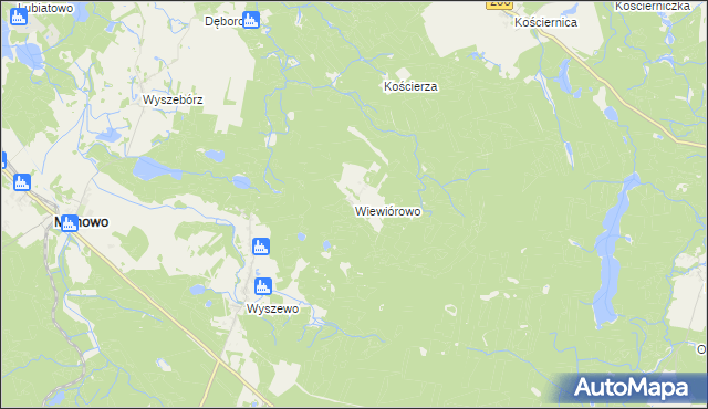 mapa Wiewiórowo, Wiewiórowo na mapie Targeo