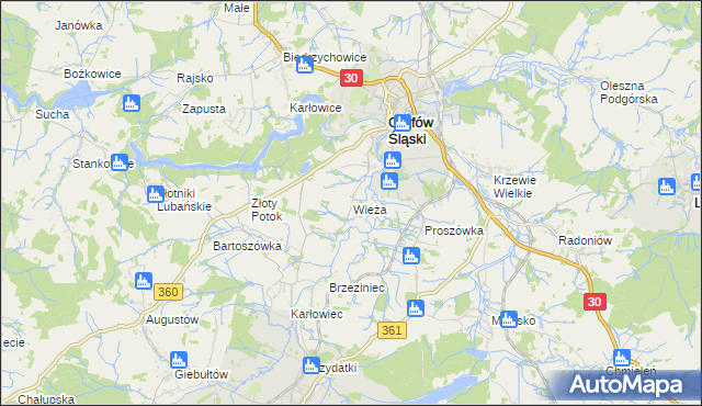 mapa Wieża, Wieża na mapie Targeo