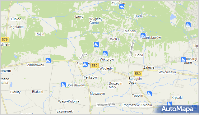 mapa Wiktorów gmina Leszno, Wiktorów gmina Leszno na mapie Targeo