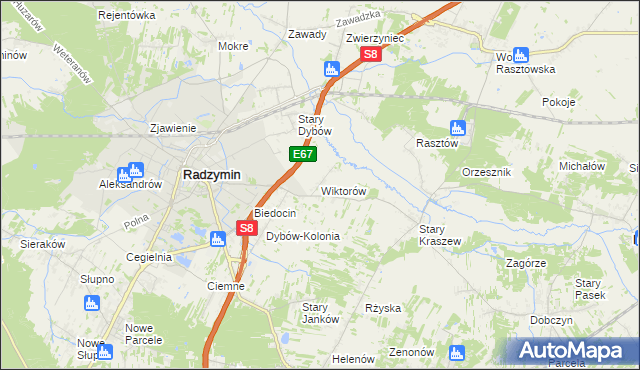 mapa Wiktorów gmina Radzymin, Wiktorów gmina Radzymin na mapie Targeo