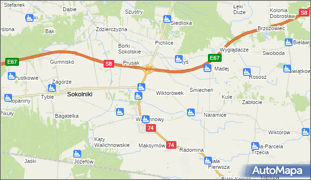 mapa Wiktorówek, Wiktorówek na mapie Targeo