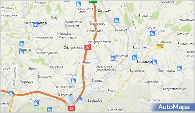 mapa Wiktorowice, Wiktorowice na mapie Targeo