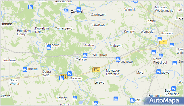 mapa Wiktorowo gmina Nasielsk, Wiktorowo gmina Nasielsk na mapie Targeo