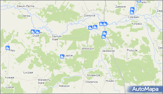 mapa Wiktorzyn gmina Wyszki, Wiktorzyn gmina Wyszki na mapie Targeo