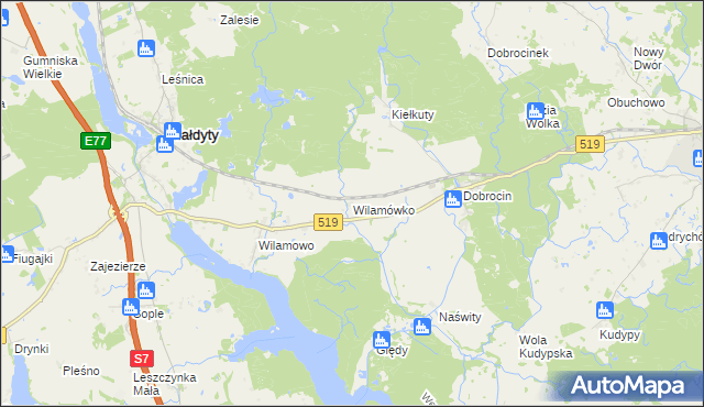 mapa Wilamówko, Wilamówko na mapie Targeo