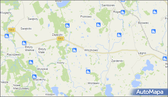 mapa Wilczkowo gmina Lubomino, Wilczkowo gmina Lubomino na mapie Targeo