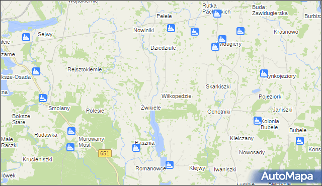 mapa Wiłkopedzie, Wiłkopedzie na mapie Targeo