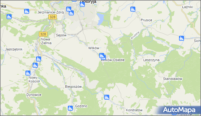 mapa Wilków-Osiedle, Wilków-Osiedle na mapie Targeo