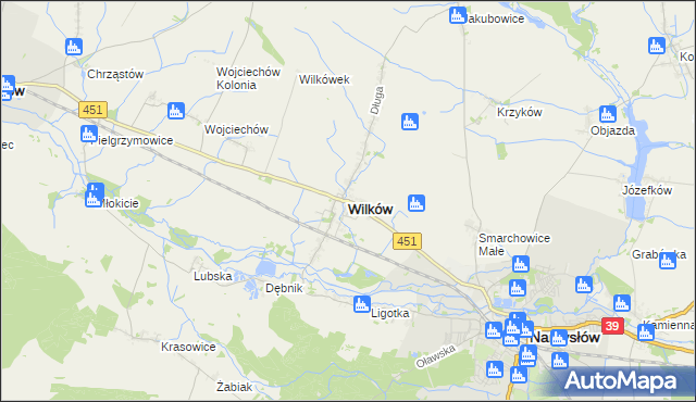 mapa Wilków powiat namysłowski, Wilków powiat namysłowski na mapie Targeo