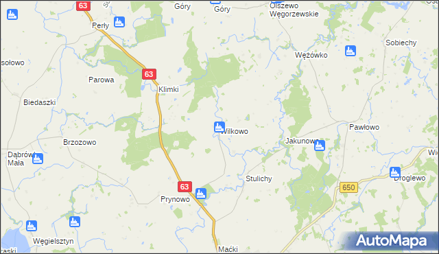 mapa Wilkowo gmina Węgorzewo, Wilkowo gmina Węgorzewo na mapie Targeo