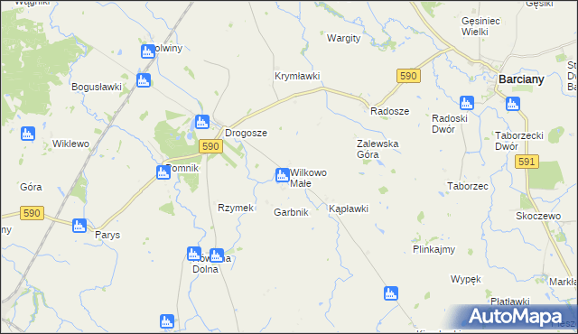 mapa Wilkowo Małe, Wilkowo Małe na mapie Targeo