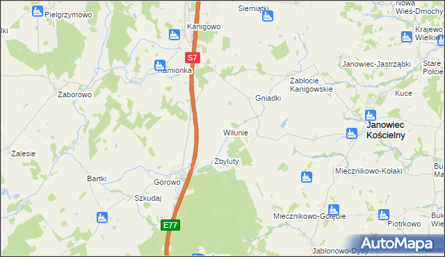 mapa Wiłunie, Wiłunie na mapie Targeo