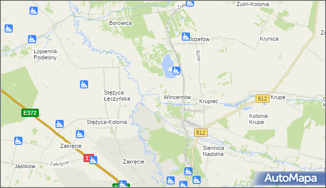 mapa Wincentów gmina Krasnystaw, Wincentów gmina Krasnystaw na mapie Targeo