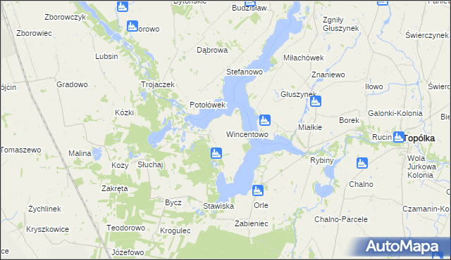 mapa Wincentowo gmina Piotrków Kujawski, Wincentowo gmina Piotrków Kujawski na mapie Targeo