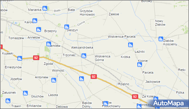 mapa Wiskienica Górna, Wiskienica Górna na mapie Targeo