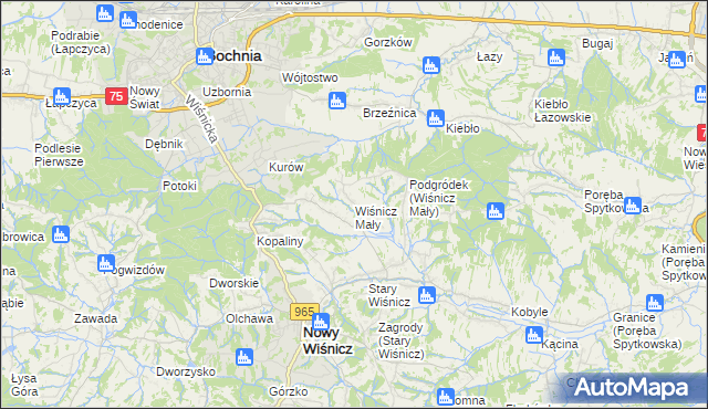 mapa Wiśnicz Mały, Wiśnicz Mały na mapie Targeo