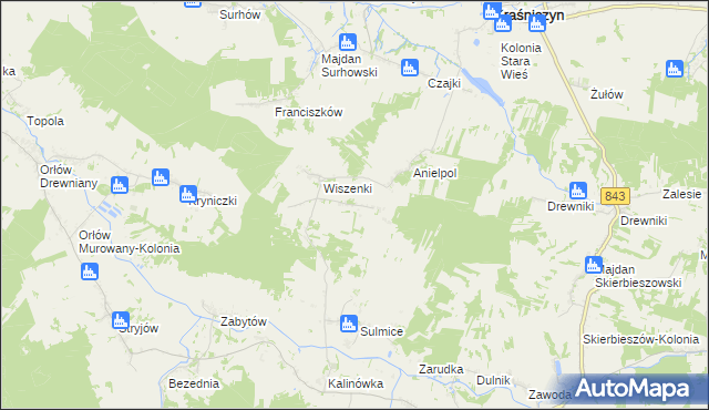 mapa Wiszenki-Kolonia, Wiszenki-Kolonia na mapie Targeo