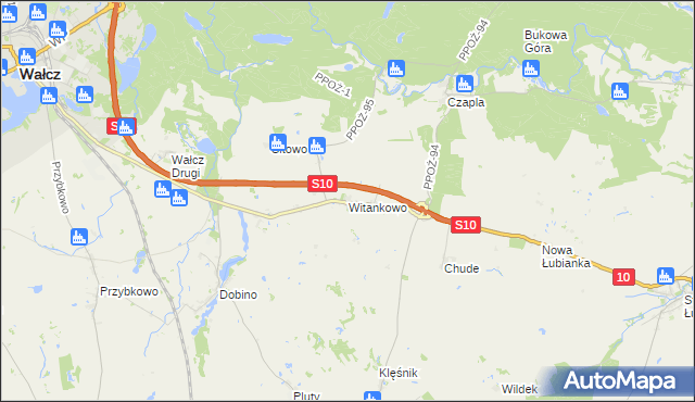 mapa Witankowo, Witankowo na mapie Targeo