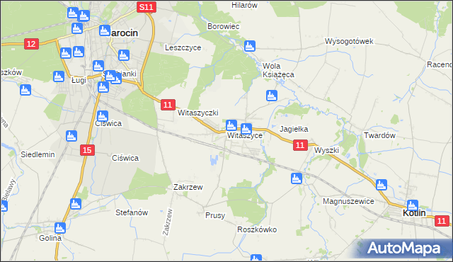 mapa Witaszyce, Witaszyce na mapie Targeo