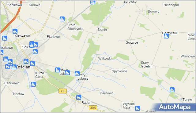 mapa Witkówki, Witkówki na mapie Targeo