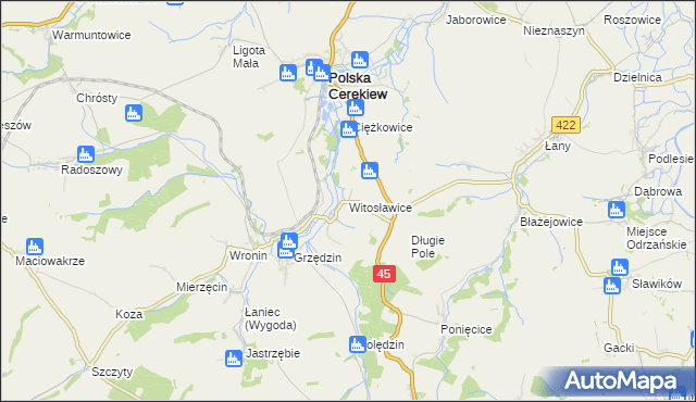 mapa Witosławice, Witosławice na mapie Targeo