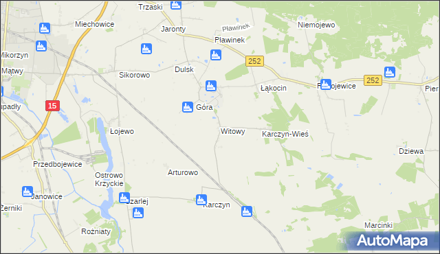 mapa Witowy, Witowy na mapie Targeo