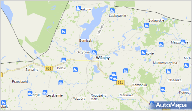 mapa Wiżajny, Wiżajny na mapie Targeo