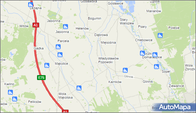 mapa Władysławów Popowski, Władysławów Popowski na mapie Targeo